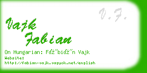 vajk fabian business card